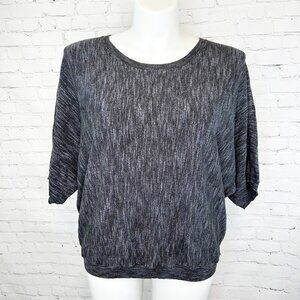 DKNY JEANS GRAY PRINT DOLMAN SLEEVE SWEATER - XXL